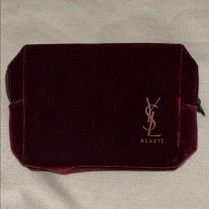 YSL Beauté Burgundy Velvet Pouch